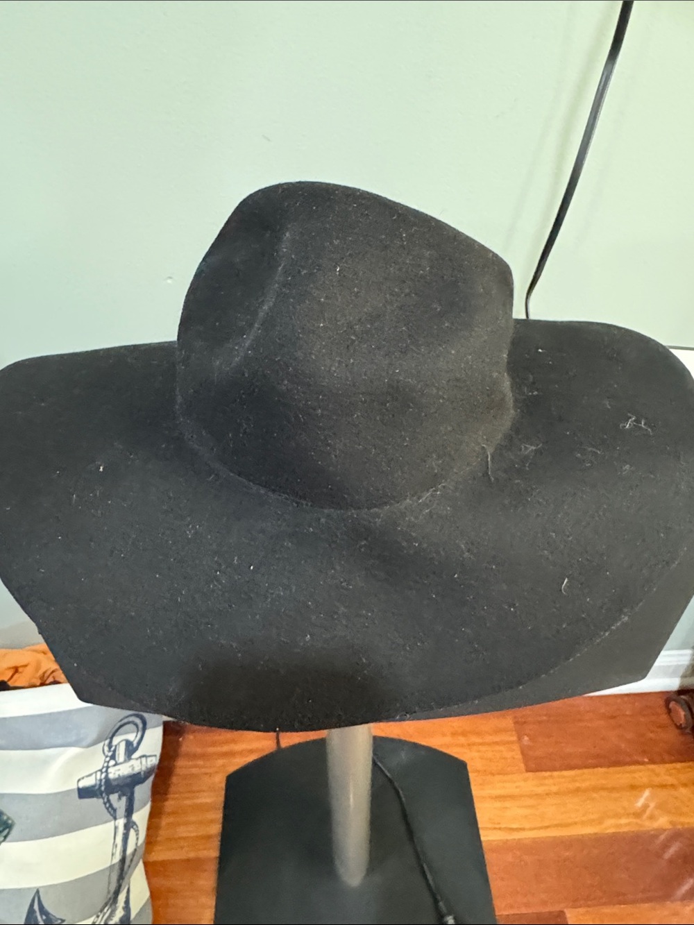 Eugenia Kim Black Wide-Brim Felt Fedora